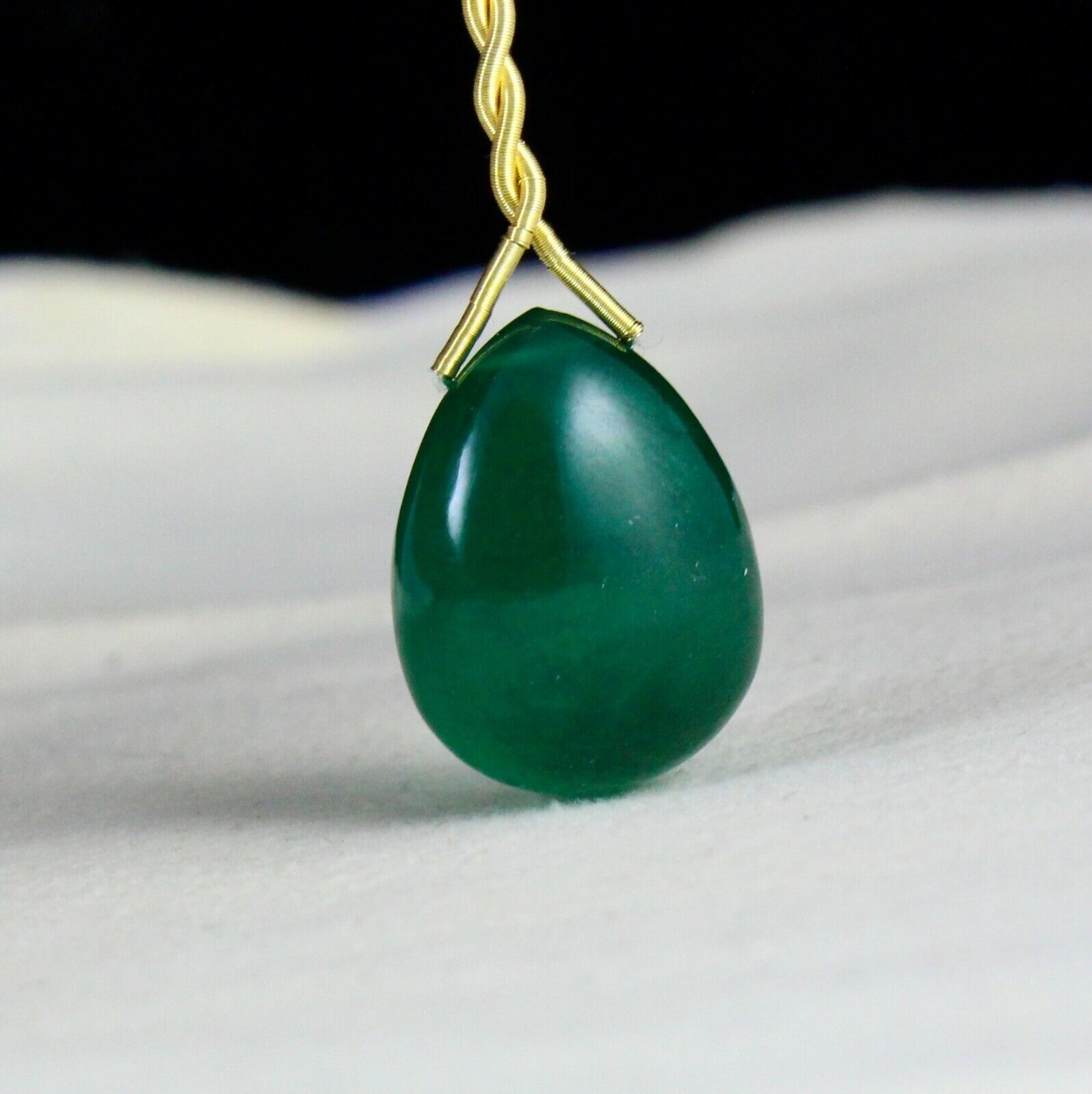 Certified Natural Zambia Emerald Pear Teardrop 23.80 Ct Gemstone Pendant Hanging