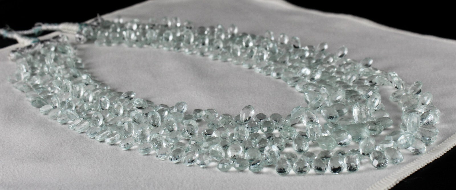 Certified Natural Blue Aquamarine Teardrop Beads Necklace 614 Ct Statement