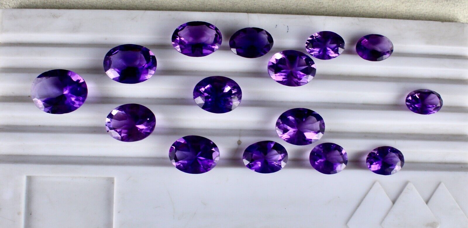 Natural Amethyst Cut Oval 15 Pc 189.90 Ct Loose Gemstone Earring Necklace Set