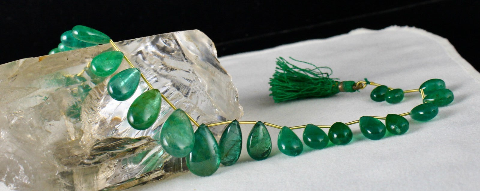 Certified Natural Emerald Teardrop Necklace 176.61 Ct Hanging Gemstone Designing