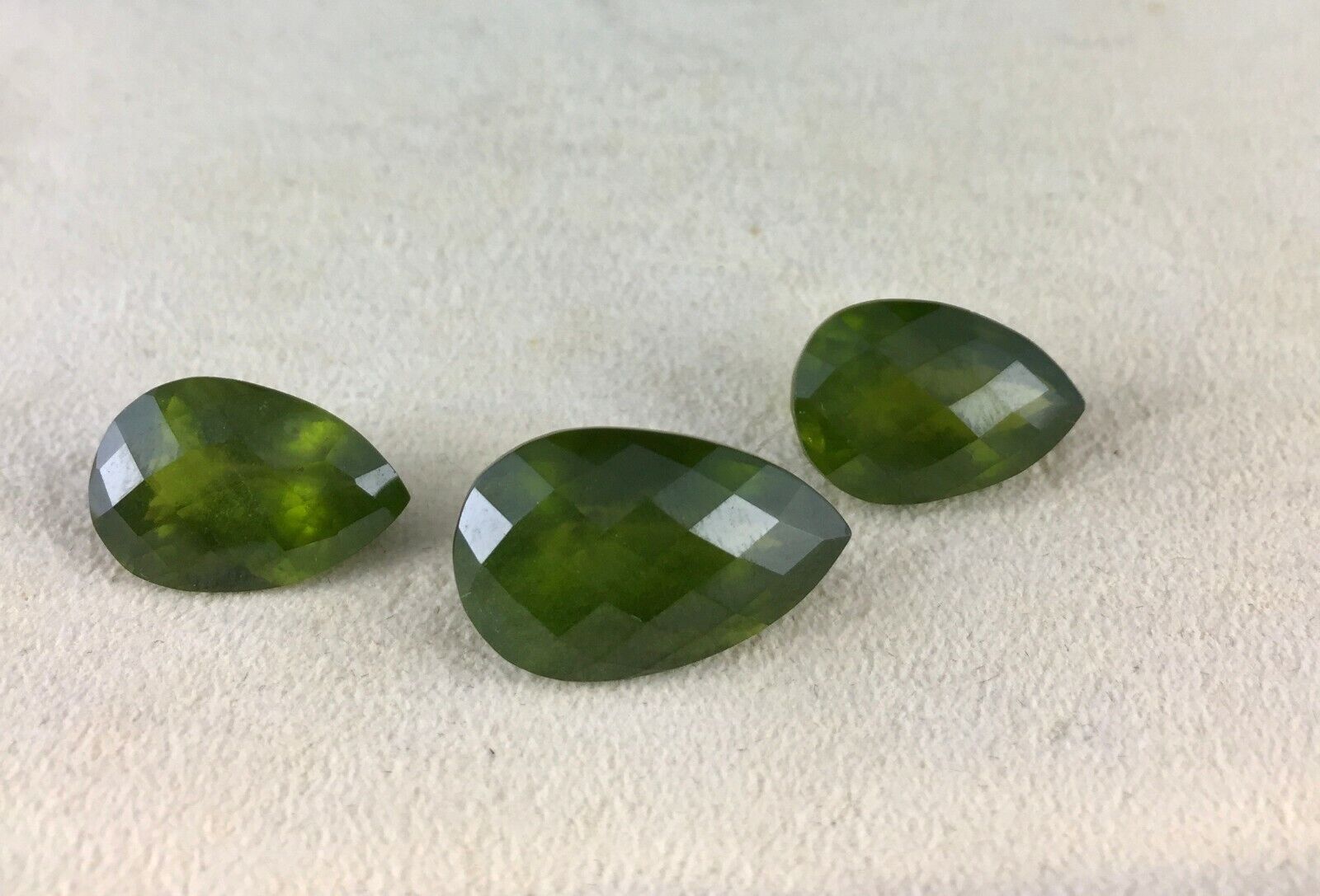 NATURAL VESUVIANITE IDOCRASE PEAR CUT 3 PCS 35.11 CTS GEMSTONE EARRING PENDANT