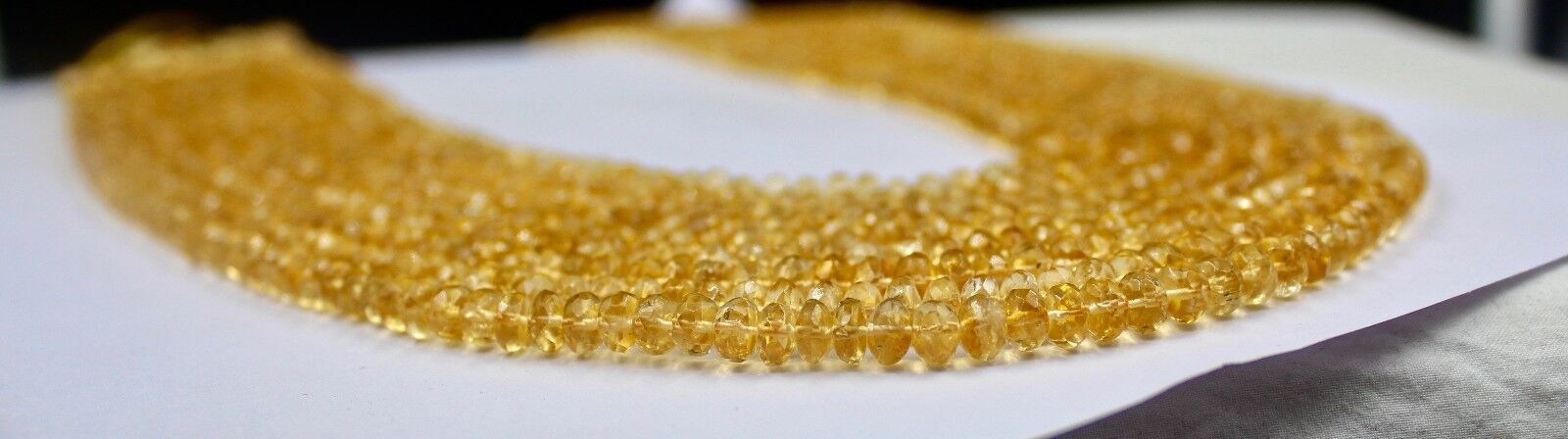 Fine Natural Yellow Citrine Beads Faceted Round 9 L 920 Ct Gemstone Necklace