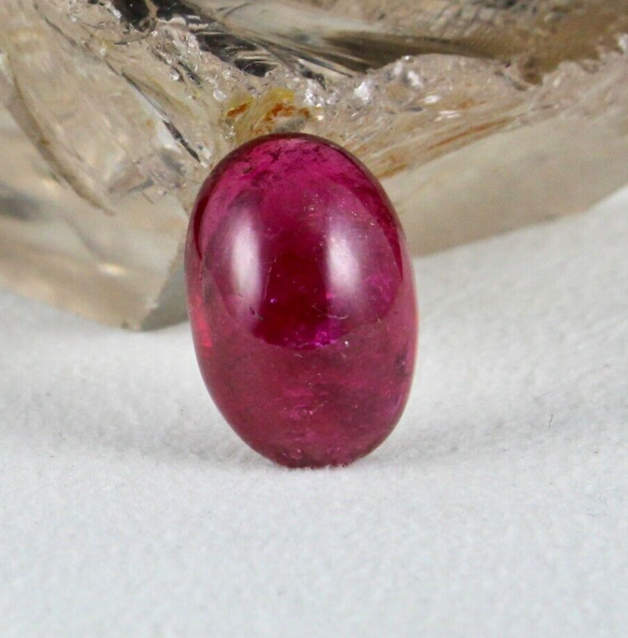 Certified Natural Pink Tourmaline Rubellite Oval Cabochon 23 Ct Gemstone Ring
