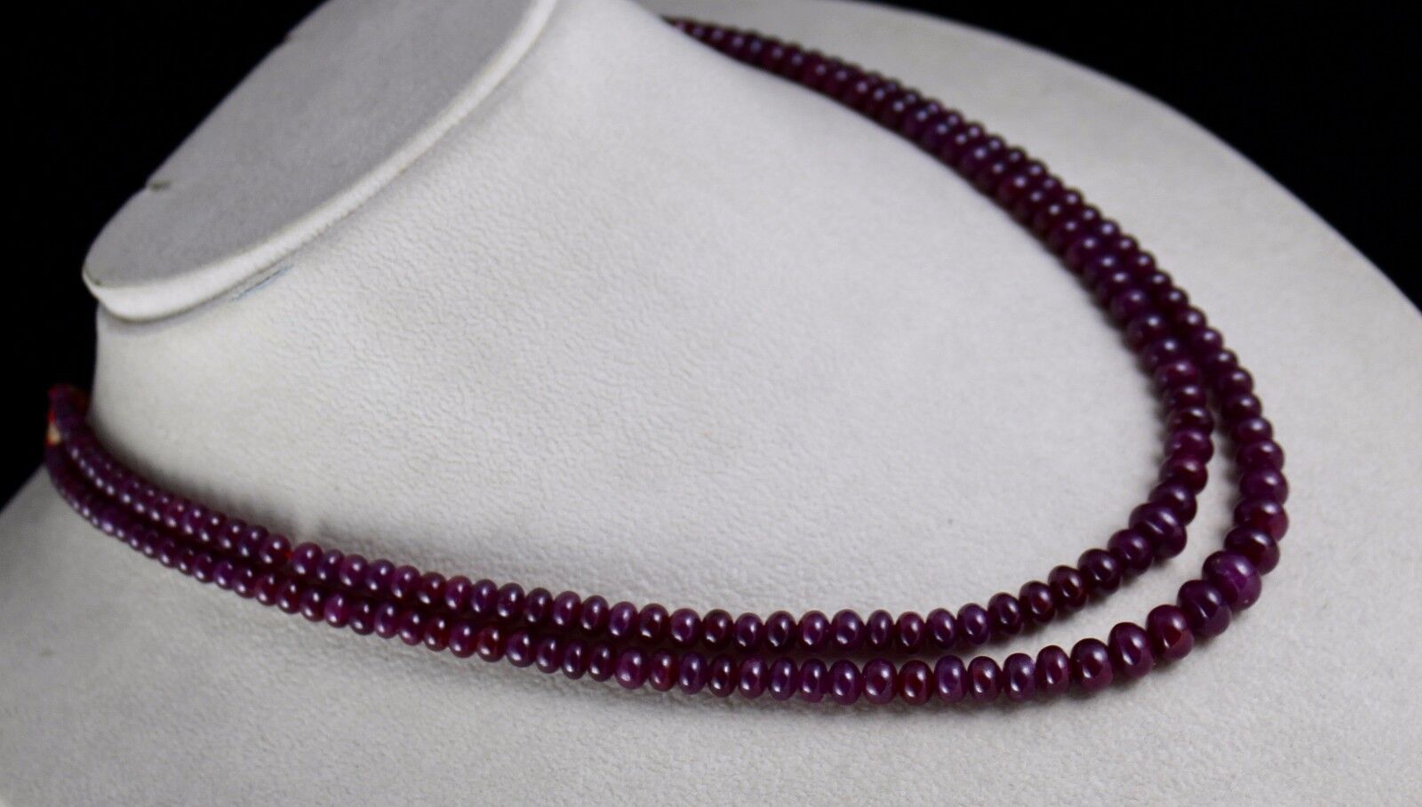 NATURAL UNTREATED RUBY BEADS ROUND 2 LINE 311 CARATS GEMSTONE LADIES NECKLACE