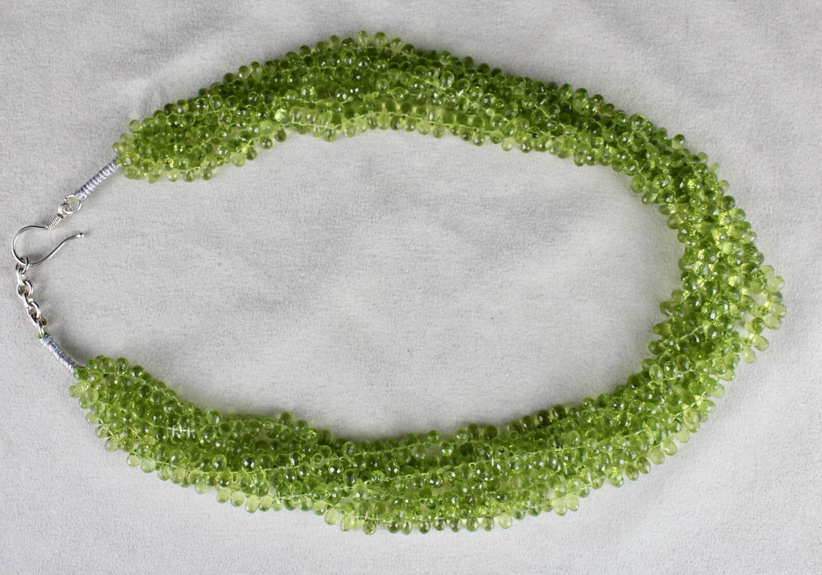 Certified Natural Peridot Tear Drop Necklace 829 Ct Sterling Silver Fashion