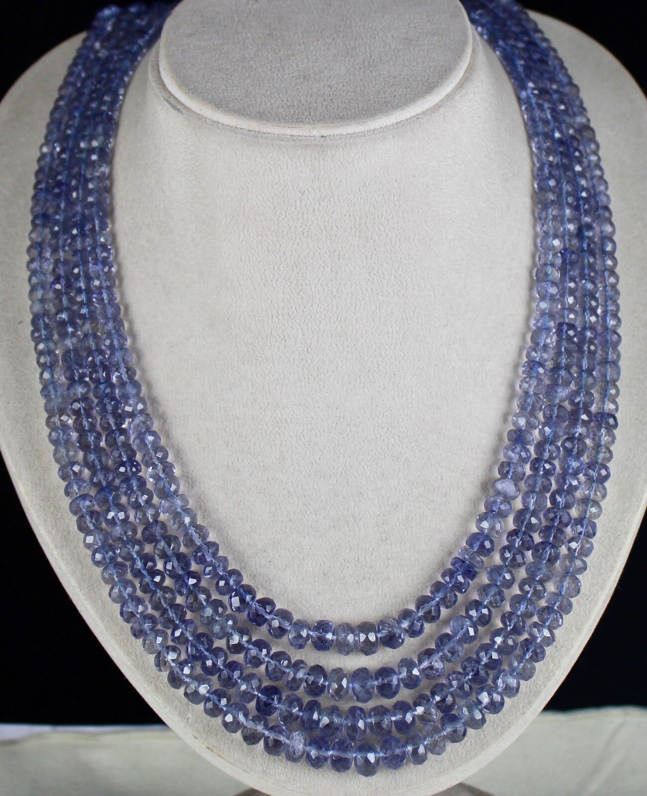 Finest Natural Iolite Beads Faceted Round 4 L 830 Ct Blue Gemstone Fine Necklace