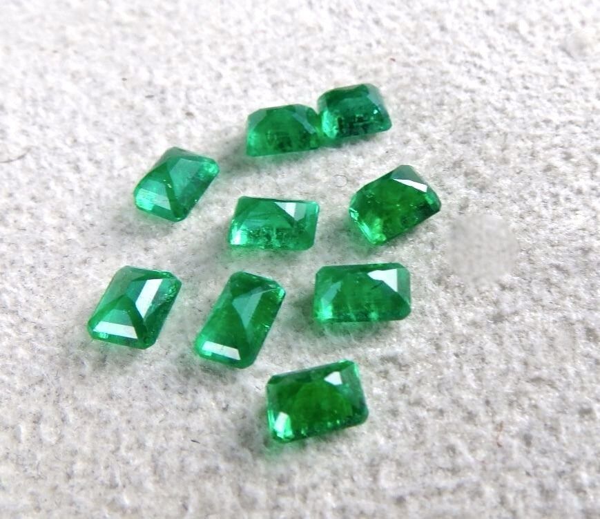 6X4 MM NATURAL EMERALD OCTAGON CUT 9 PCS 5.59 CARATS GEMSTONE DESIGNING JEWELS