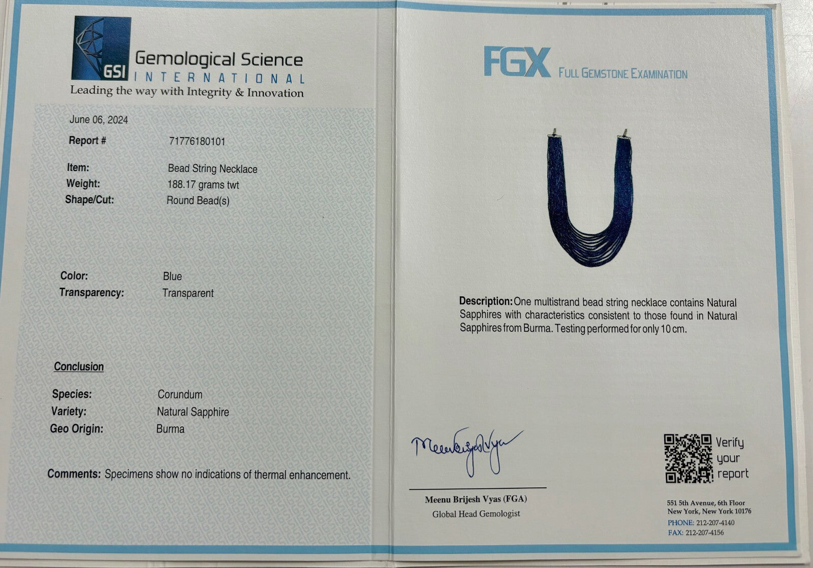 Certified Natural Blue Sapphire Beads Necklace, 13 L 906 Ct Burma Gemstone