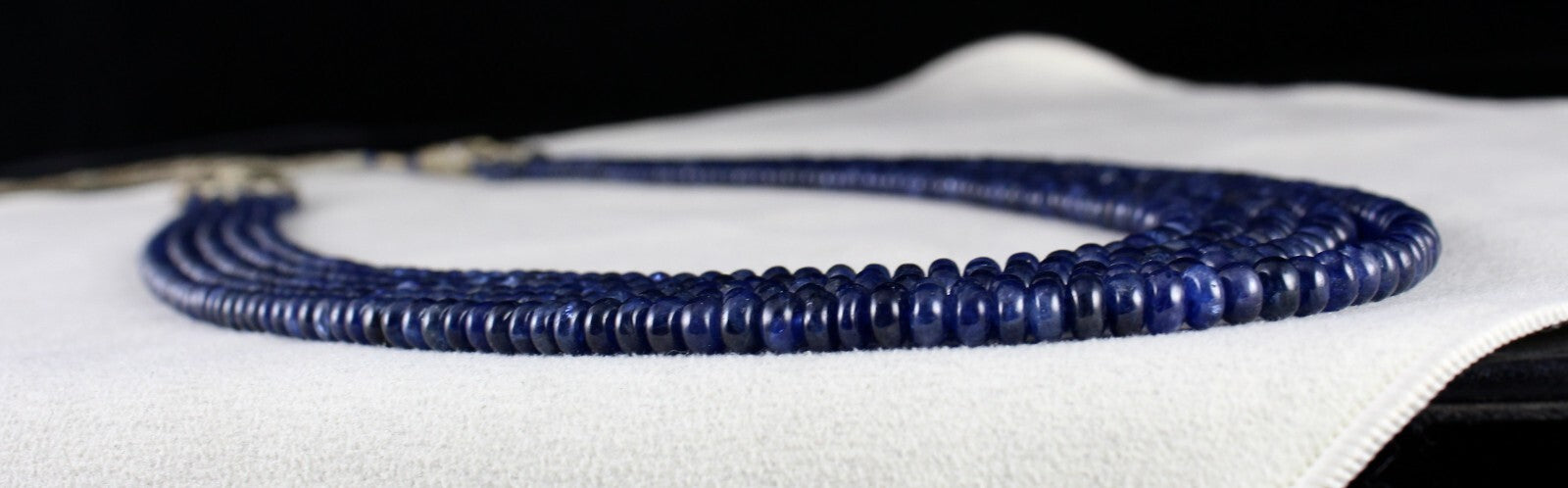 Certified Natural Blue Sapphire 581 Ct Beads Finest Round Gemstone Necklace