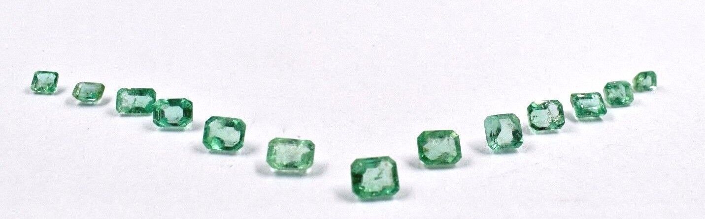 NATURAL COLOMBIAN EMERALD OCTAGON CUT 13 PCS 10 CTS GEMSTONE DESIGNING BRACELET