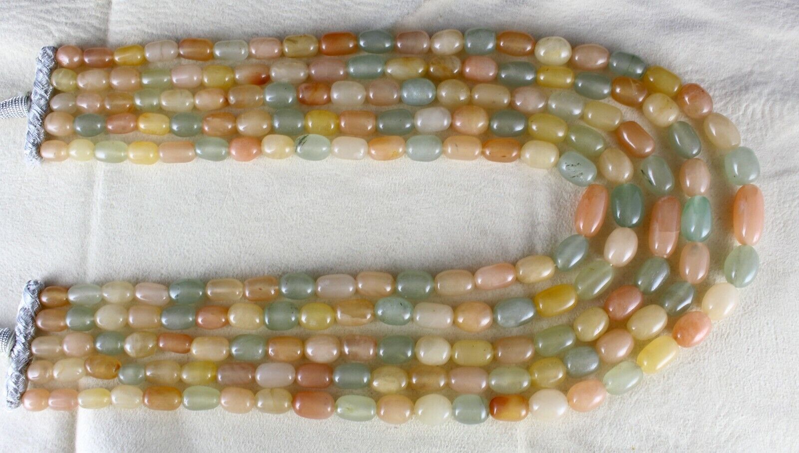 MULTI NATURAL SEMI PRECIOUS BEADS CABOCHON 5L 1115 CTS GEMSTONE FASHION NECKLACE