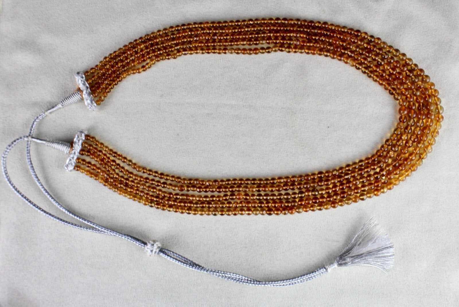 Natural Citrine Beads Round Necklace 365ct Yellow Gemstone Fashion Party Jewelry