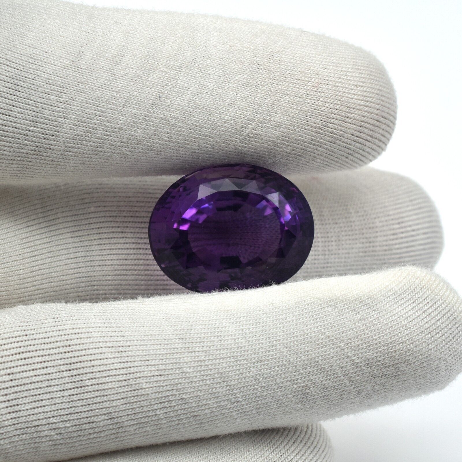 Natural Amethyst Oval Cut Big Gemstone 22x18 mm 37 Ct Designing Pendant Ring