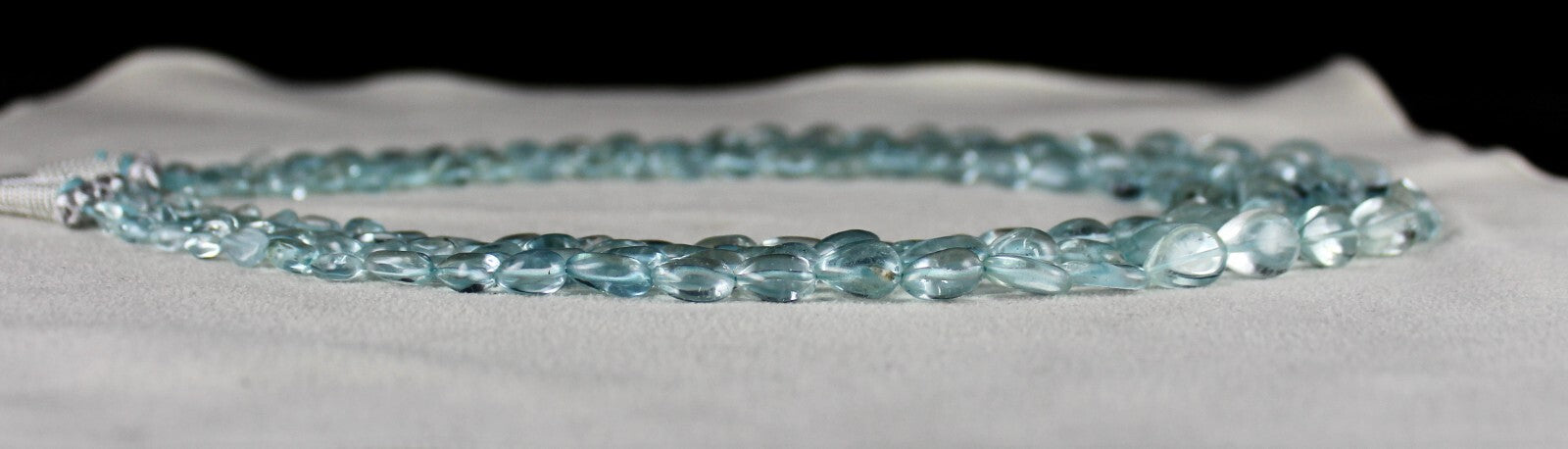 Certified Natural Blue Topaz 613 Ct Beads Drops Fine Necklace For Women