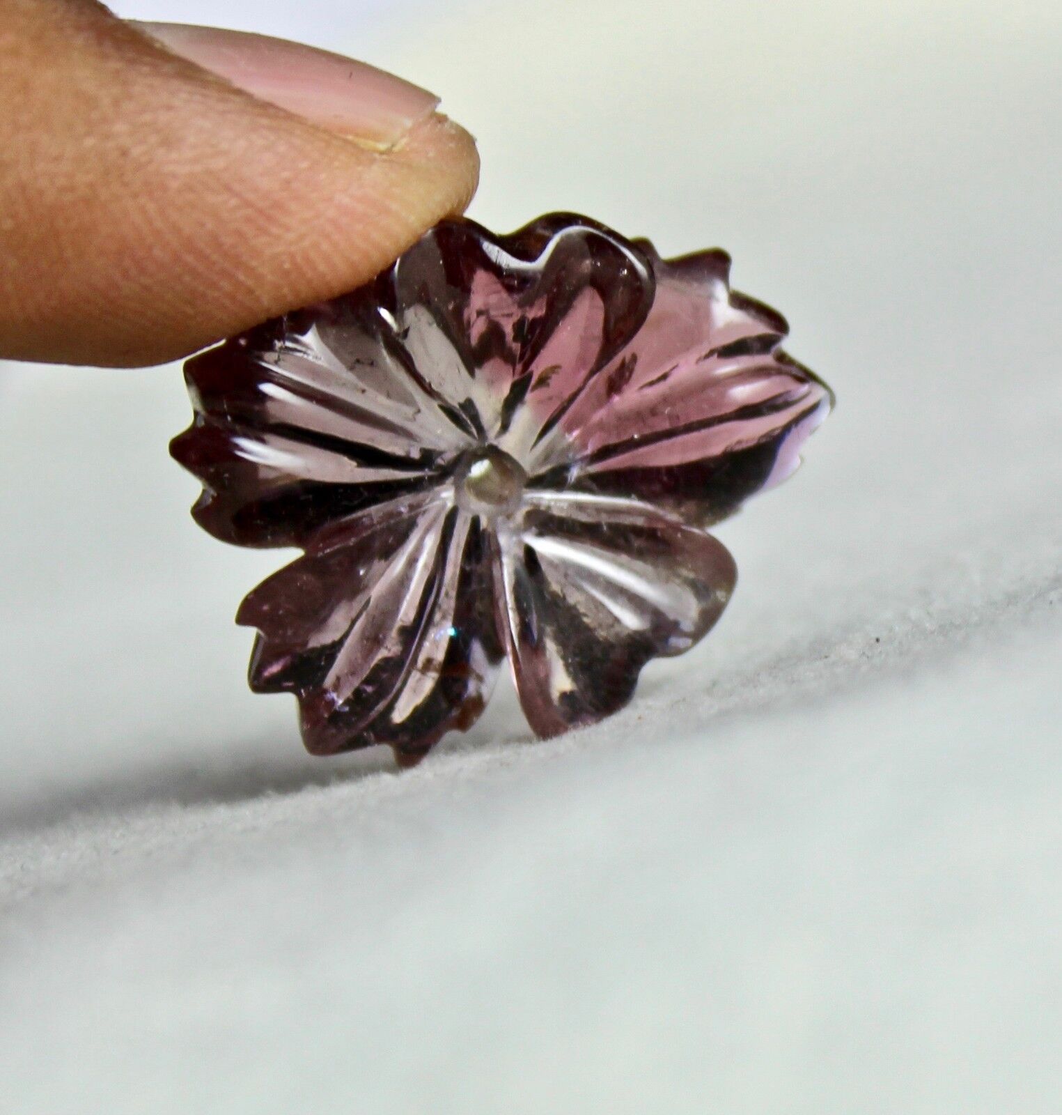 Natural Tourmaline Carved Flower 24.40 Ct Gemstone For Designing Ring Pendant