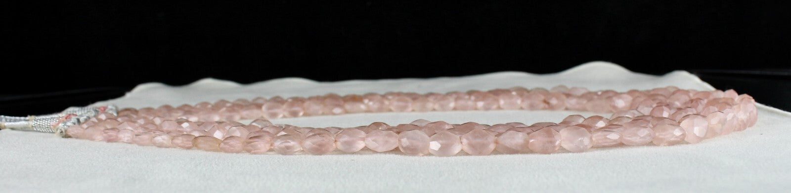 Natural Pink Rose Quartz Faceted Cabochon Beads Necklace 5 L 788 Ct Gemstone