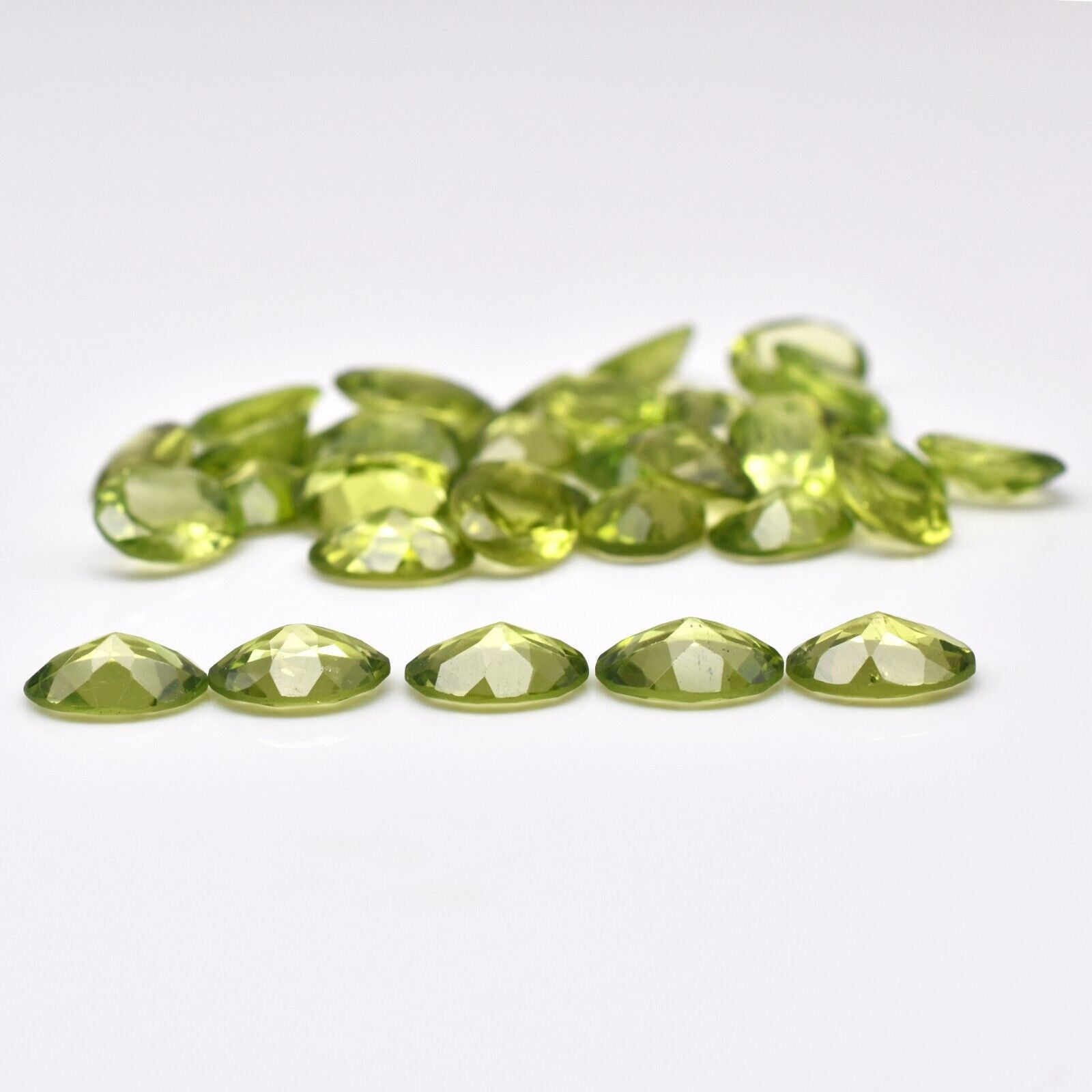 Natural Peridot Oval Cut 9X7mm 35 Pc 51.20 Ct Loose Gemstone Bracelet Set Design