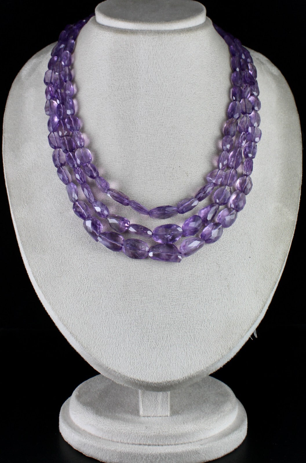 Amethyst 785 Ct Faceted Tumble Beads Purple Gemstone Fashion Necklace