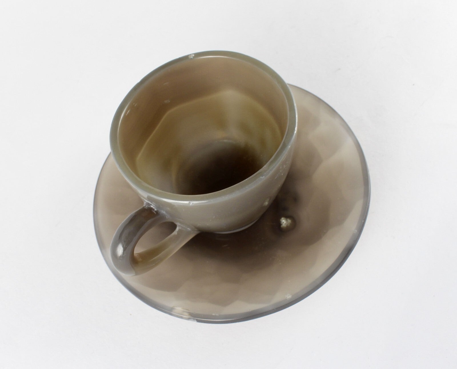 Certified Handcrafted Natural Chalcedony 1435 Ct Designer Cup Plate Home Decor