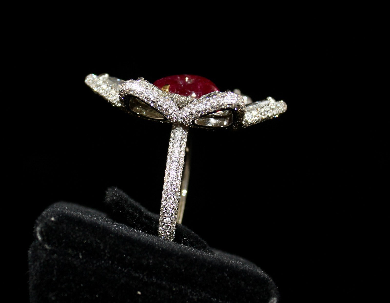 Certified Natural Burma Ruby Diamond 10.00 Ct 18k Gold Cocktail Ring For Women