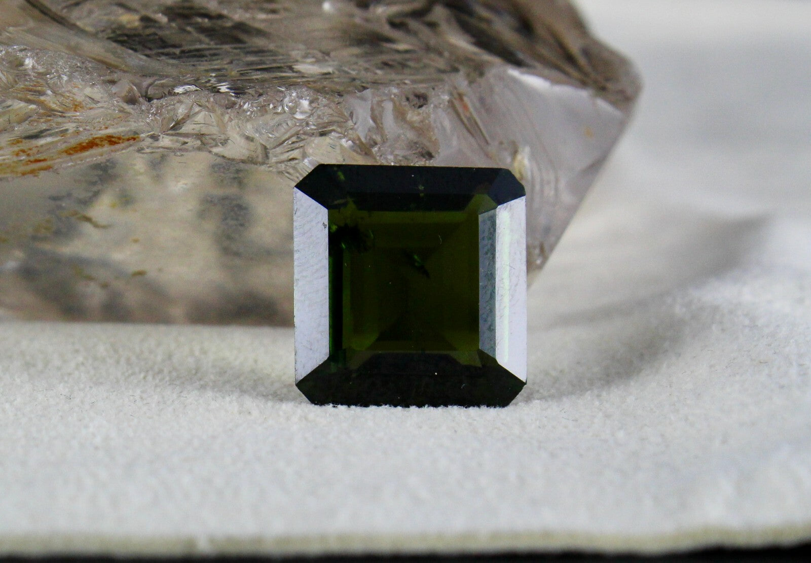 Certified Natural Green Tourmaline Square Cut Gem 15.29 Ct For Ring Or Pendant