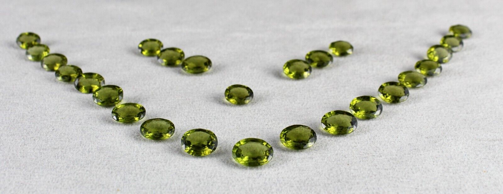 Natural Peridot Oval Cut 11x9mm 26 Pc 60.86 Ct Green Gemstone Ring Earring Set