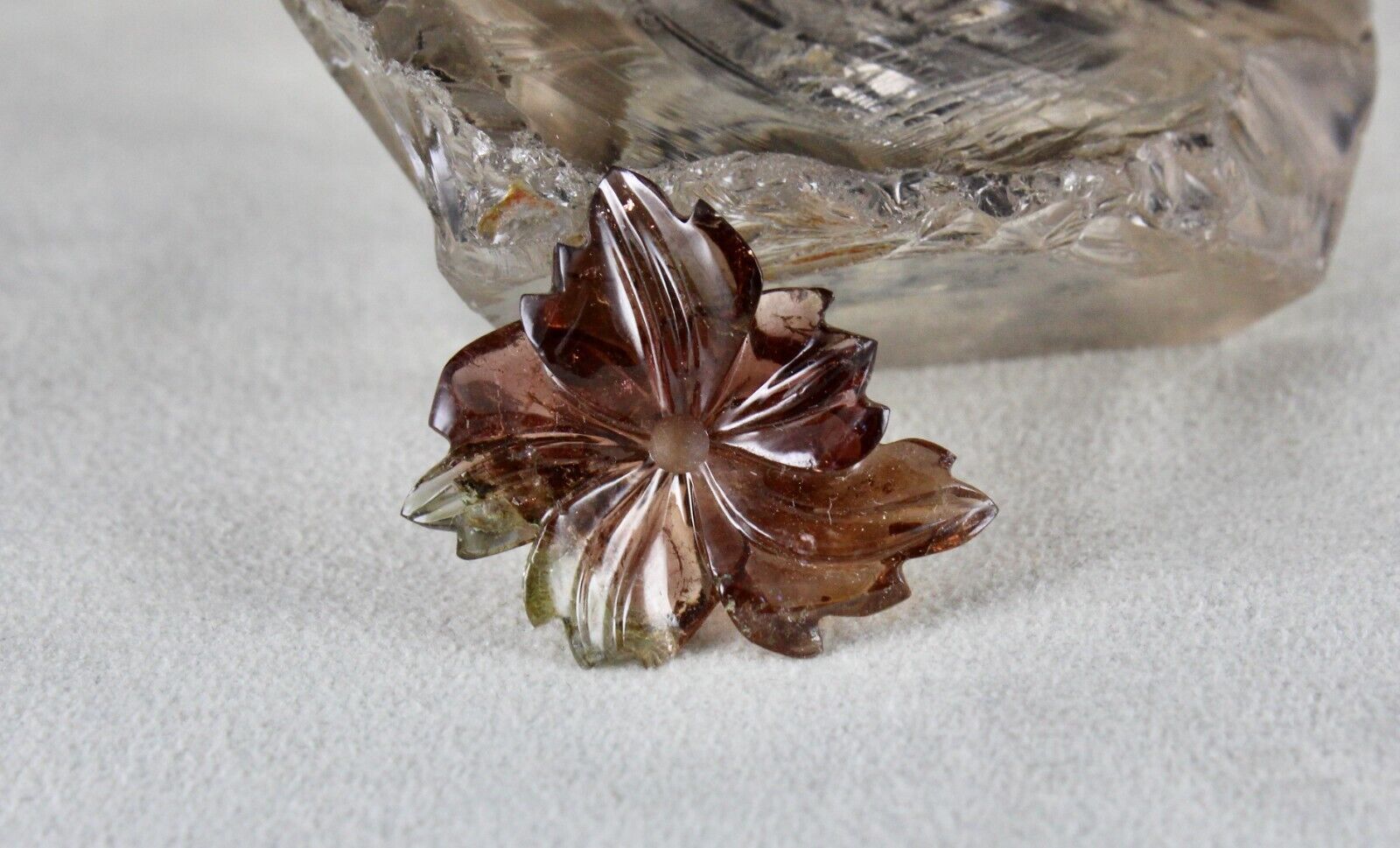 NATURAL TOURMALINE CARVED FLOWER 26.45 CTS GEMSTONE FOR DESIGNING RING PENDANT