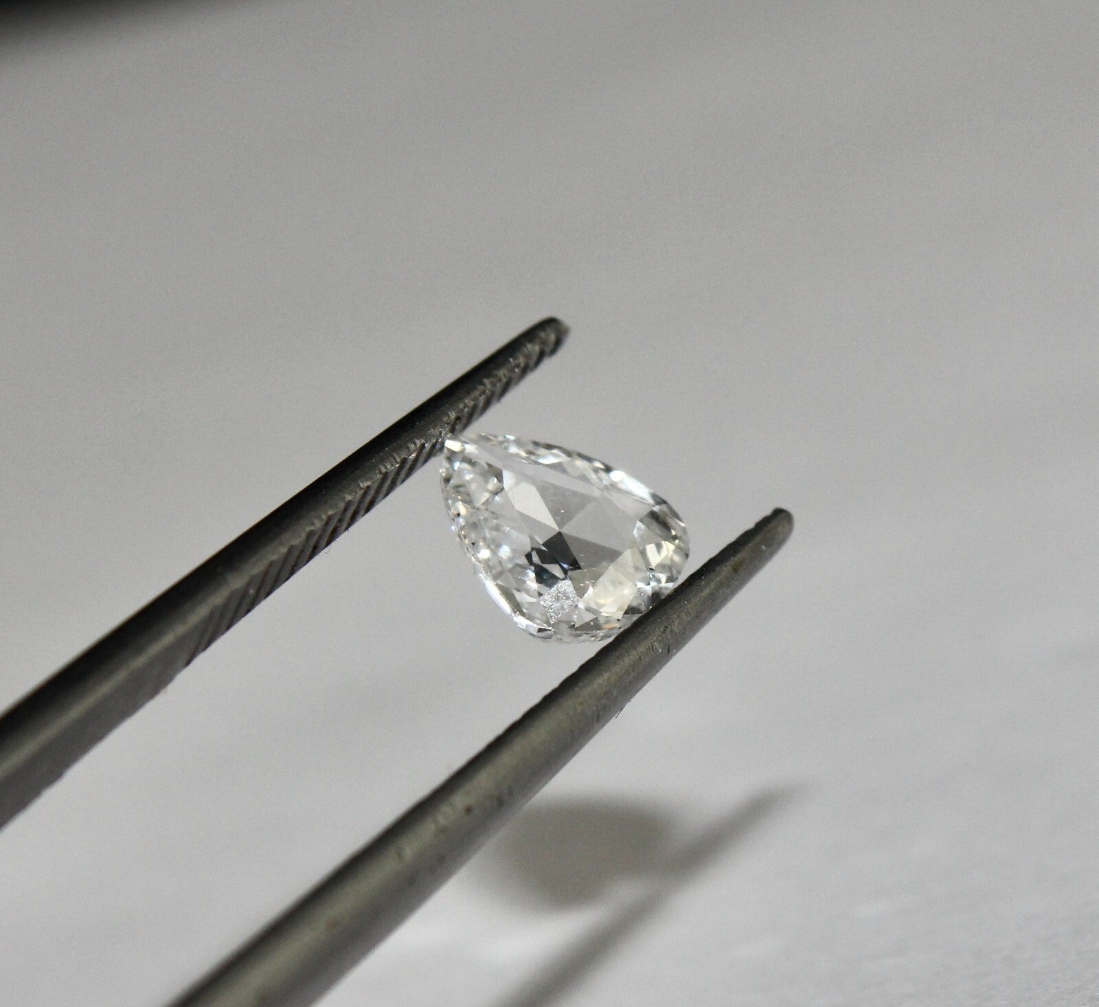 Certified Natural Rose Cut White Diamond Pear 0.74 Ct Loose Stone For Ring