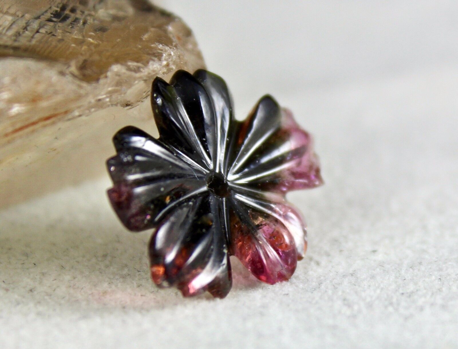 NATURAL MULTI COLOR TOURMALINE CARVED FLOWER 16.41CTS GEMSTONE DESIGNING PENDANT