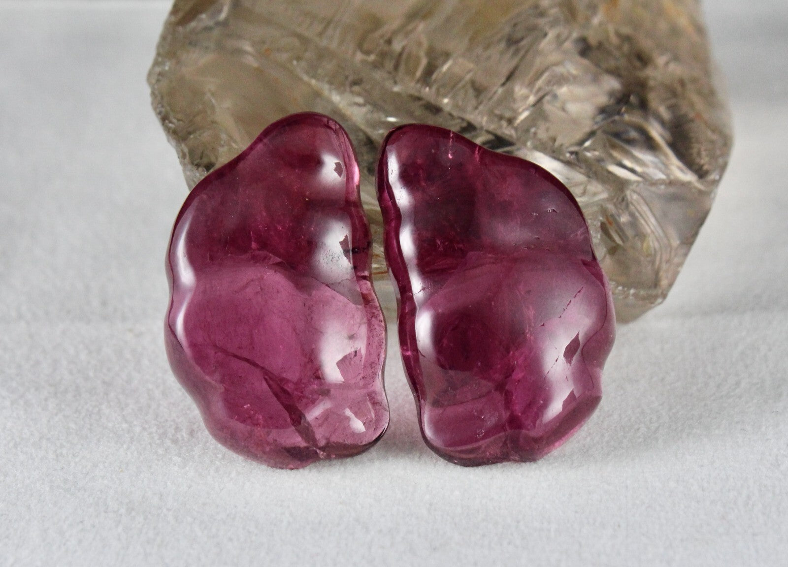 Certified Natural Rubellite Tourmaline 147 Ct Fancy Cabochon Earring Design